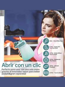 Kawaii Water Glass For Outdoor Sports 1200ML + Decorative Objects - Mint Green - View 7