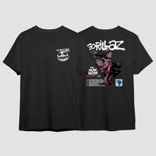 Camiseta Unissex Básica Damon Jamie Remi Rock Banda Gorilaz - Preto - Visão 3