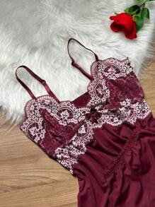 Women Pajama Sets - Burgundy - View 3