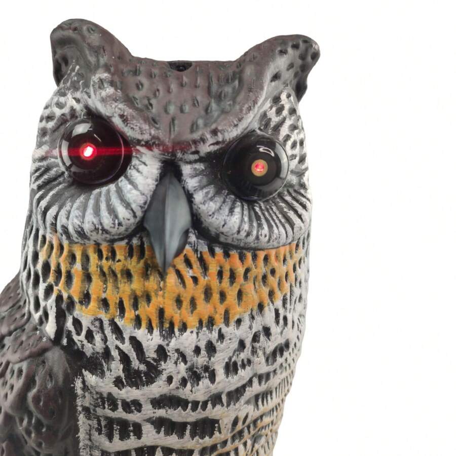 Solar Owl Repellent Lights Up Eyes Realistic Noise Protection Garden Backyard Site Keeps Animals