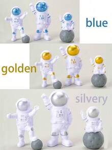 Bộ 3 tượng phi hành gia trang trí bánh, thích hợp để trang trí trên bàn, trang trí bánh nướng nhỏ, quà tặng theo chủ đề không gian, sinh nhật, trang trí bánh nướng - Nhiều màu - Xem 3