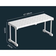 可调节通用搁板收纳架，日常休闲家居收纳架 - 白色 47x24cm - 查看 6