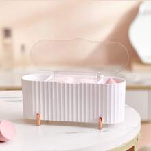 Organizador de herramientas de maquillaje, dispensador de clips de plástico para bastoncillos, clip transparente para bolas y bastoncillos de algodón, frasco de baño de 3 compartimentos, bastoncillos de algodón, bolas de algodón, organizador multiusos de cajones para almohadillas de algodón