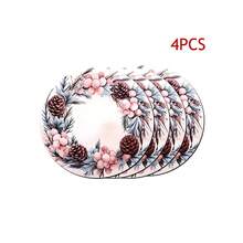 10 件圣诞主题饮料杯垫，4 英寸/2 毫米厚软橡胶防滑吸水杯垫，可爱杯垫，家庭厨房桌面装饰，乔迁礼物，圣诞装饰，厨房装饰，餐桌装饰，圣诞派对装饰，圣诞礼物 - 彩色 - 查看 15