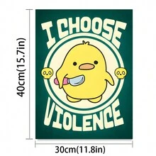 [理想礼物] 1 件可爱海报“我选择暴力”无框墙壁艺术帆布画印刷品现代/复古/复古/抽象/极简主义/美学 - 适用于家庭/客厅/卧室/办公室/宿舍/圣诞节装饰无框海报套装 - 彩色 - 查看 13