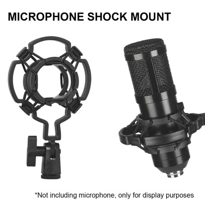 Universal Professional Microphone Shock Mount-With 3/8/M16 Thread, Mic Clip Perfectly Match The Most Of Boom Arm And Microphone Stands, For Smooth Recording