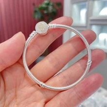 Bestselling S925 Sterling Silver Gold Color Chrysanthemum & Snake Bone Bracelet, Suitable For DIY Bracelet, Fashion Jewelry Gift For Women