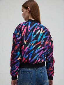 Autumn And Winter New Foreign Trade Women's Print Casual Ladies Autumn And Winter Jacket Casual Coat - Black - View 9