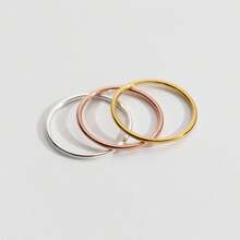 1 pieza Anillo delgado de mujer de acero inoxidable quirúrgico de 2 mm de plata