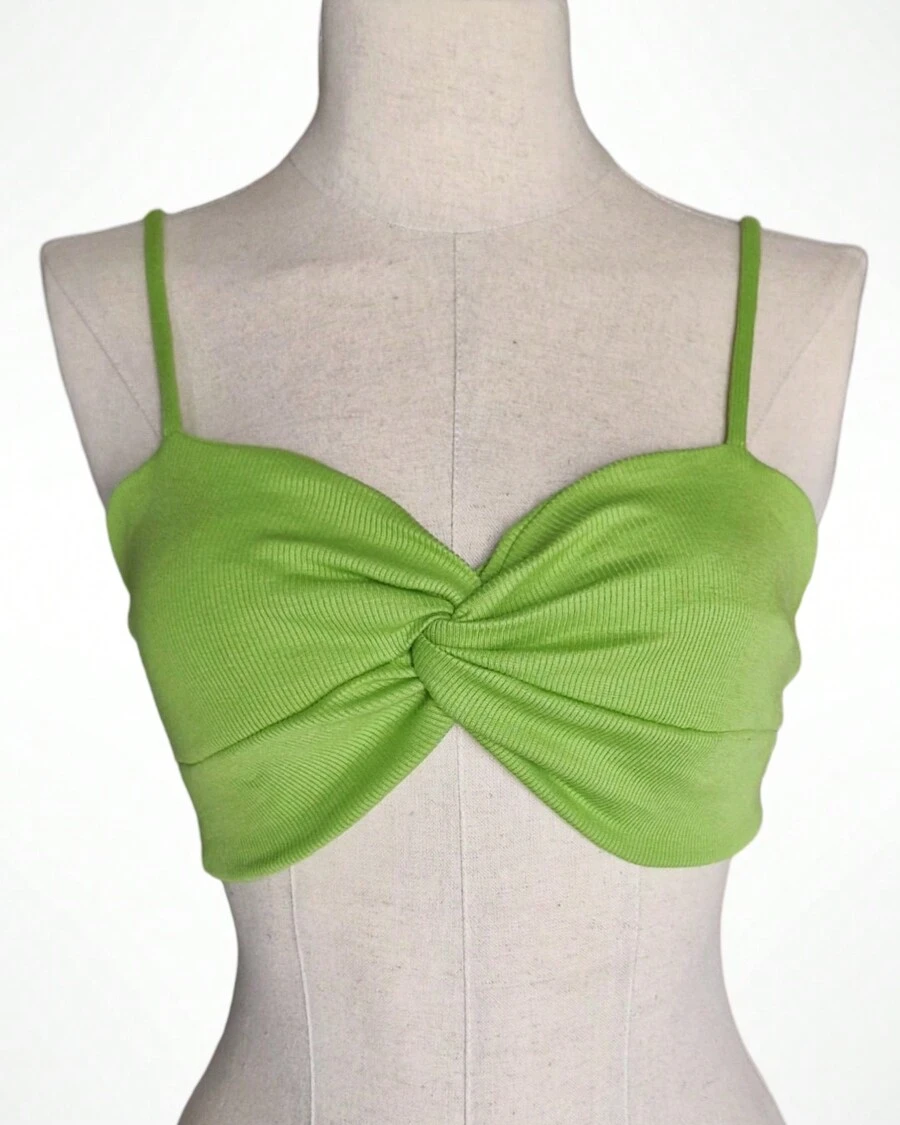 Ribbed Top Knot - 綠色 - 查看 1