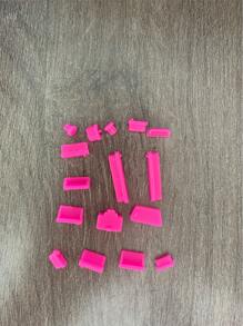 16pcs Set Of Silicone Dust Plugs Compatible With Apple Laptops