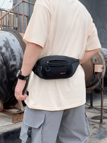 1 件多功能大容量腰包，可调节肩带斜挎包，带多个口袋，轻便防盗吊带胸包，适合旅行、工作、运动、度假必备，多种颜色可选，是送给男士、女士、爸爸、男朋友、丈夫、街头服饰的完美圣诞礼物/生日礼物/情人节礼物 - 多色 - 查看 6