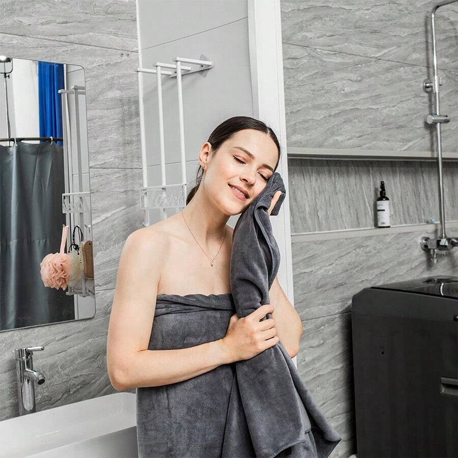 Khăn tắm người lớn dày mềm mại, thấm hút tốt 80g 35*7cm, không xơ vải, dùng tại nhà - Nhiều màu - Xem 1