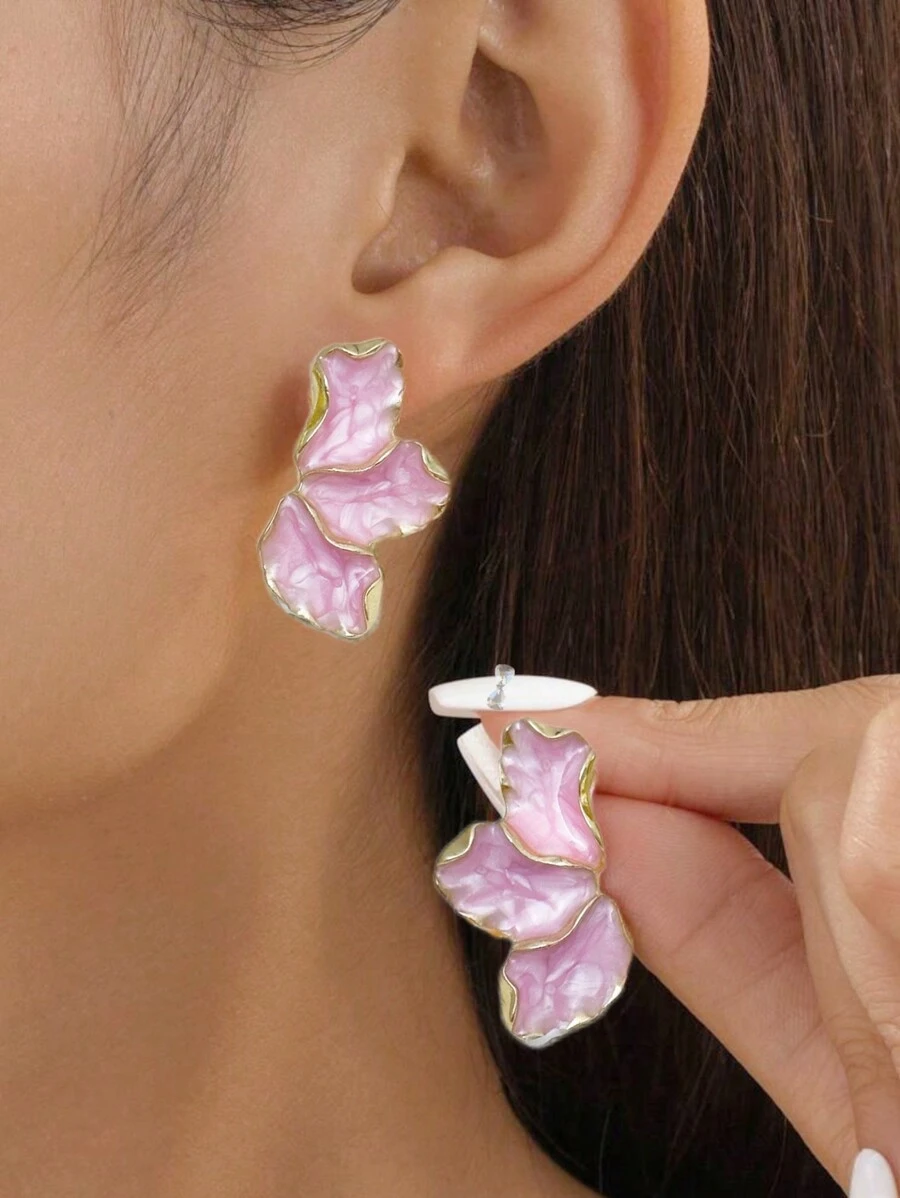 女士优雅花朵耳环，适合日常佩戴，情人节耳环情人节、妈妈、母亲、母亲节、礼物