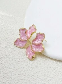 女士优雅花朵耳环，适合日常佩戴，情人节耳环情人节、妈妈、母亲、母亲节、礼物 - 桃粉色 - 查看 5