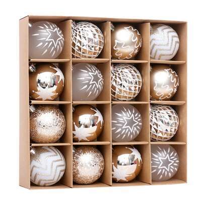 16pcs 6cm Champagne Unbreakable Christmas Balls, Christmas Decorations, Christmas Tree Hanging Ornaments, Christmas Gift Set Birthday Home Decor Room Decor Winter Christmas Decorations Home Christmas Gifts Christmas Decor