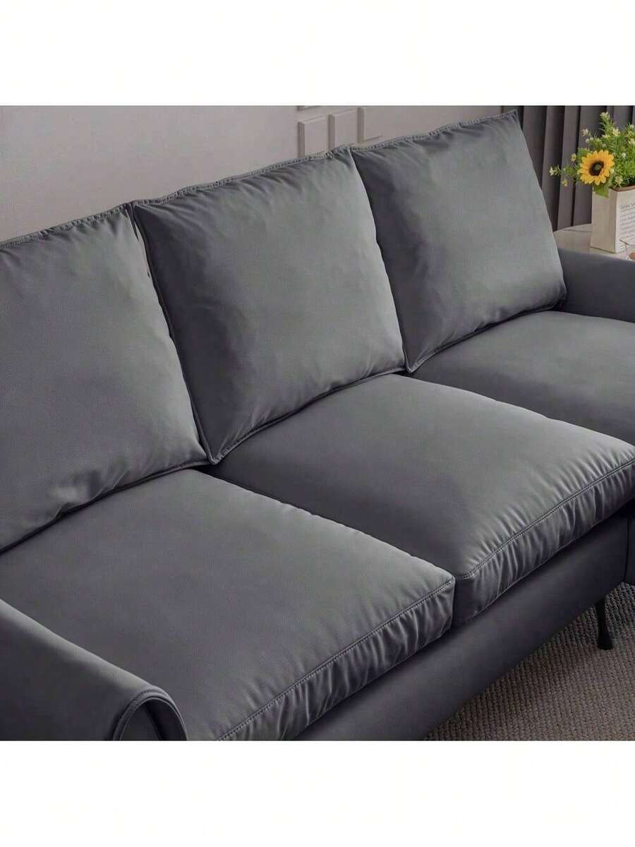[VIDEO] Provided]81"Modern Sectional Technical Leather LShaped Sofa