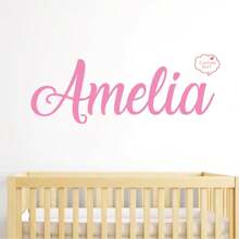 Pegatinas de pared personalizadas con nombre para decoración de habitación de niños y niñas, calcomanía de vinilo personalizada, regalo para el Día de San Valentín, Día del Padre, graduación, cumpleaños, inauguración de casa para niños, estudiantes y familia, estilo retro, decora tu hogar, decoración de guardería - Multicolor - Ver 1