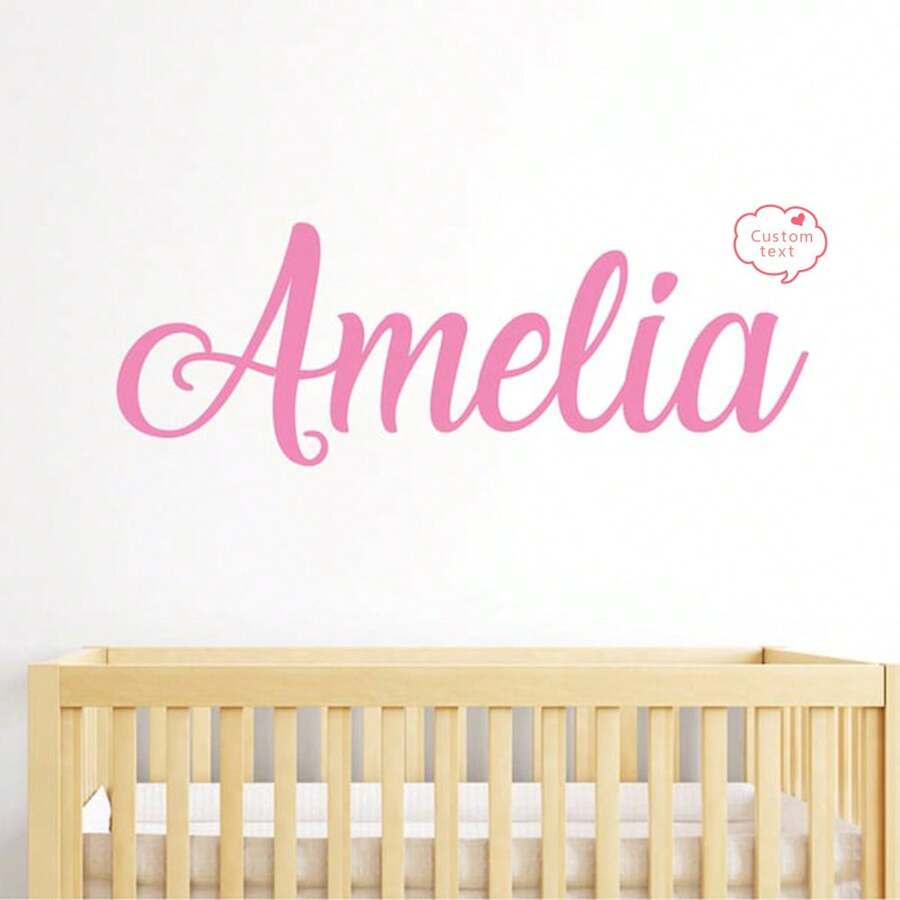 Pegatinas de pared personalizadas con nombre para decoración de habitación de niños y niñas, calcomanía de vinilo personalizada, regalo para el Día de San Valentín, Día del Padre, graduación, cumpleaños, inauguración de casa para niños, estudiantes y familia, estilo retro, decora tu hogar, decoración de guardería - Multicolor - Ver 1