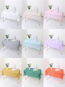 1pc Disposable Plastic Tablecloth. Rectangular Table Plastic Tablecloth. Disposable Party Tablecloth. Suitable For BBQ, Parties, Fine Dining Restaurants, Weddings, Outdoor Tablecloth - Multicolor - View 1
