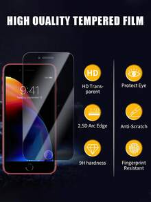 3 miếng/gói miếng dán bảo vệ màn hình riêng tư tương thích với iPhone 7, kính cường lực mờ, bảo vệ chống nhìn trộm, chống vỡ, bảo vệ màn hình nâng cao - màu đen - Xem 7