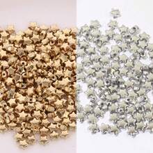 100pcs/Set Golden Color Star CCB Beads, DIY Loose Plastic Beads, Star Shape Spacer Beads For Bracelets, Necklaces, Jewelry Making