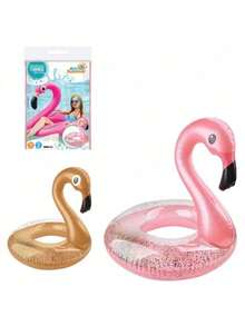 Flamingo Circular Float With Glitter 82cm Summer Beach - 玫瑰紅 - 查看 2