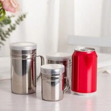 2pcs Set Stainless Steel Salt And Pepper Shakers, Toothpick Holder Spice Jars With Perforated Lids, Durable Seasoning Dispenser For Kitchen Essentials - Pepper Shaker - View 2