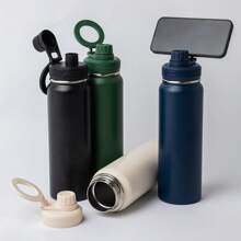 850ml Thermal Bottle With Cell Phone Holder - Màu xanh lam - Xem 2