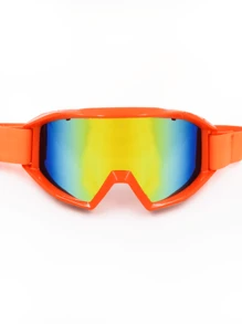 Gafas de Motocross para hombre y mujer, lentes a prueba de polvo, a prueba de viento, para carreras, antiarañazos, para esquí de montaña - Naranja - Ver 3