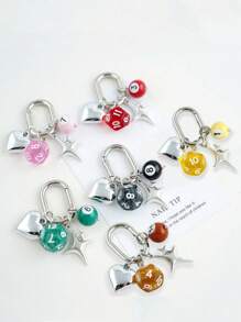 1pc Unisex Heart Shaped Asymmetrical Dice Design Keychain, Bag Pendant Halloween Valentine's Day Valentines Car Accessories Bag Charm