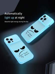 1pc Glow-In-The-Dark Matte Blue Transparent TPU Pattern Shockproof Phone Case Suitable For Apple/Android/ Phones - Multicolor - View 3