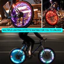 1pc Bicycle Solar Charging Light, Spokes Decoration Colorful LED Induction Wheel Hub Light, Outdoor Cycling Rechargeable LED Lamp
