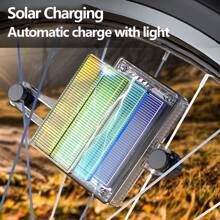 1pc Bicycle Solar Charging Light, Spokes Decoration Colorful LED Induction Wheel Hub Light, Outdoor Cycling Rechargeable LED Lamp