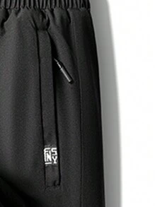 GRIM PANDA Winter Men's Thermal Lined Thick Long Pants, 1pc, With Zipper Pockets Outdoor Sports Cold-Proof Warm Pants, Suitable For Daily Casual, Hiking - Black - View 6