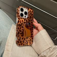 Ốp lưng điện thoại hình báo động vật hai lớp IMD da dày có giá đỡ hình nhẫn tương thích với iPhone 16 Pro Max/15 Pro Max/14 Pro/13/12 - màu nâu - Xem 2