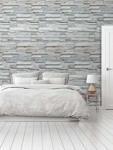 5 Meter Roll Self-Adhesive Wallpaper Stone Effect Gray Washable Bedroom Living Room Kitchen Bathroom - 型號01 - 查看 3