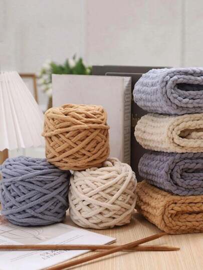 1/6/12 卷 100 克冰淇淋棒编织单股粗纱、DIY 围巾、包、拖鞋、小雕像、毯子、靠垫、毛绒玩具