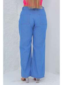 Women's High Waist Jeans With Front Pocket And Zipper Fashion - Rửa nhẹ - Xem 3