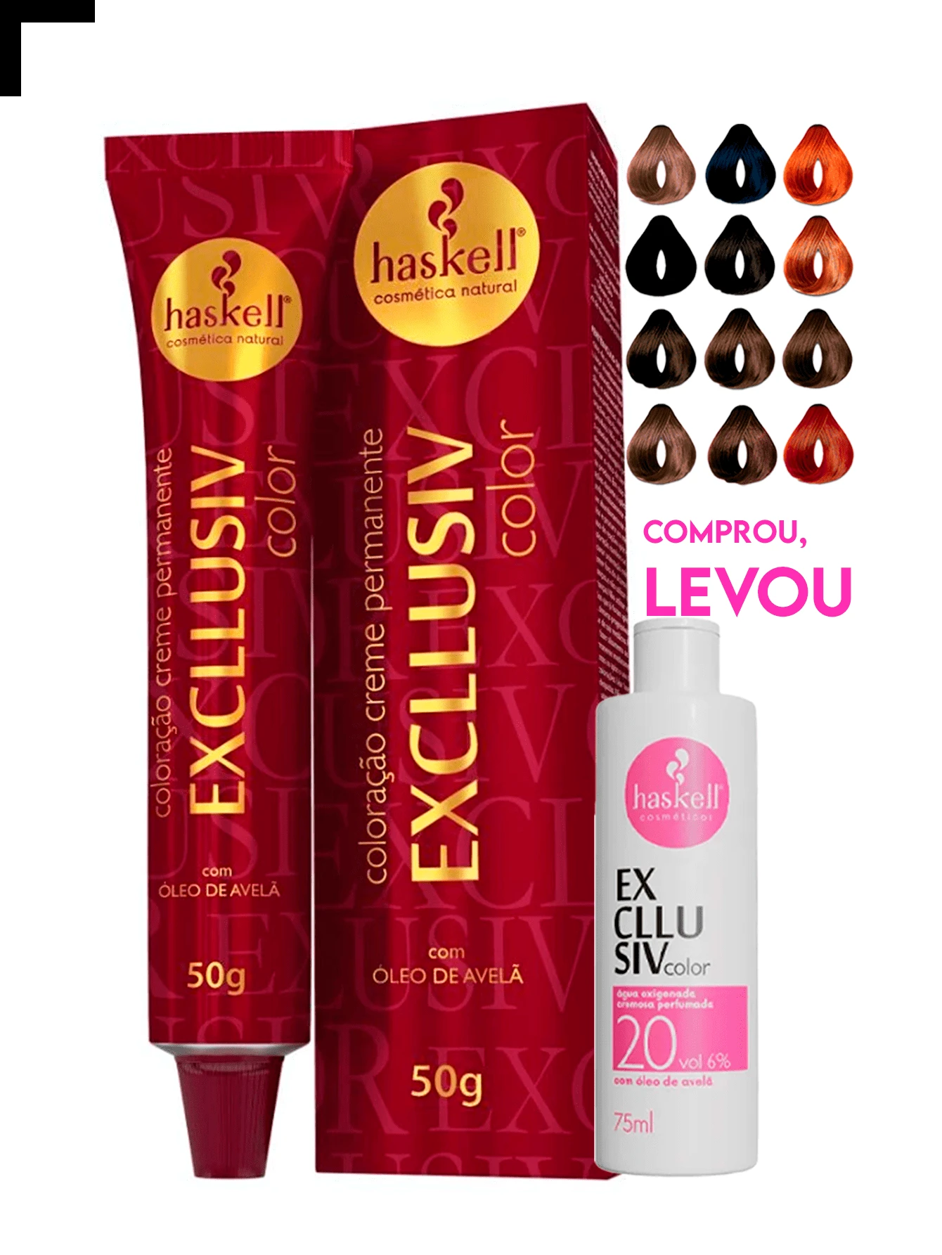 Haskell Excllusiv Color Cream Coloring 50g (Promotes Deep, Long-Lasting, Shiny And Uniform Color From Root To Tip) - 7.0 - 查看 1