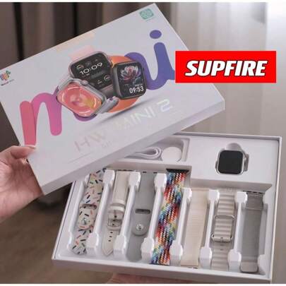 Smartwatch HW Mini 2 Com 7 Pulseiras 41mm Lançamento 2024 Chat GPT GPS Compatível IOS e Android