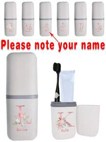 Customized Name Toothbrush Organizer Case Dustproof Toothbrush Cup Toiletries Storage Box Toothpaste Protect Cover Holder Portable Mouthwash Cup Ideal For Outdoor Travel Household Bathroom Accessories - White - View 9