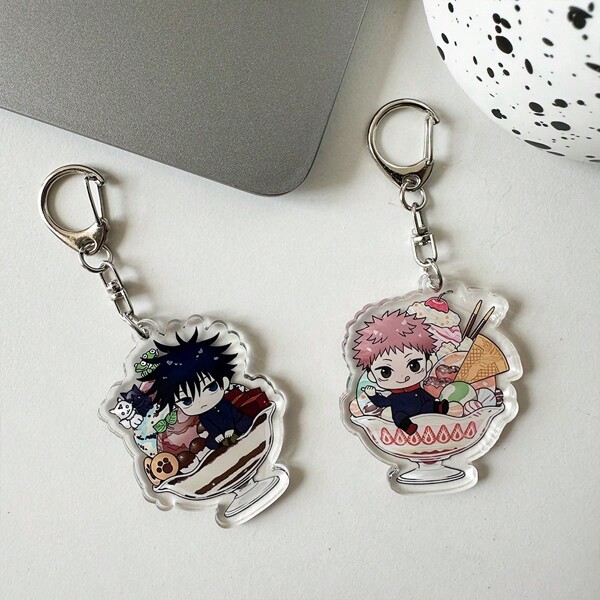 1pc Gojo, Geto, Yuji, Toge Anime Character Keychain, Cartoon Accessories, Phone Charm, Car Key Chain, Backpack Pendant, Bag Decor, Halloween Gift Car Accessories Bag Charm School Letter