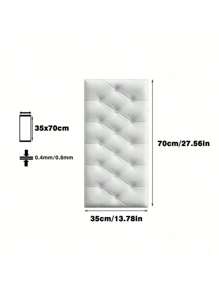 35cm*70cm 3D Embossed Foam Wallpaper With Imitation Leather Grain, Soft And Textured(Thickness 0.4cm/0.16in), Self-Adhesive Foam Wall Sticker, Reusable And Cuttable, Bedroom Decorative Background, Soundproof And Thickened Wall Covering, Bedside Soft Package, Waterproof, Moisture-Proof, Dust-Proof And Collision-Proof Sticker