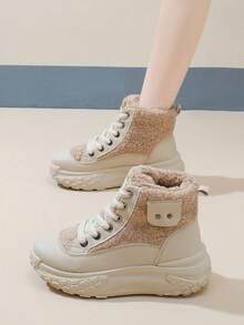 Wysokie buty z grubą podeszwą dla kobiet, najnowsze ciepłe buty sportowe na jesień i zimę, uniwersalne antypoślizgowe buty śnieżne