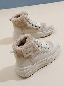Wysokie buty z grubą podeszwą dla kobiet, najnowsze ciepłe buty sportowe na jesień i zimę, uniwersalne antypoślizgowe buty śnieżne