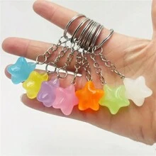 1 chaveiro criativo de estrela que brilha no escuro, adequado para bolsas e mochilas, presente perfeito para festas e aniversários, acessórios para carro, mochilas, acessórios para escola, cordão gótico fofo para bolsa Y2K com porta-identidade, acessórios para carro, pingentes para bolsa