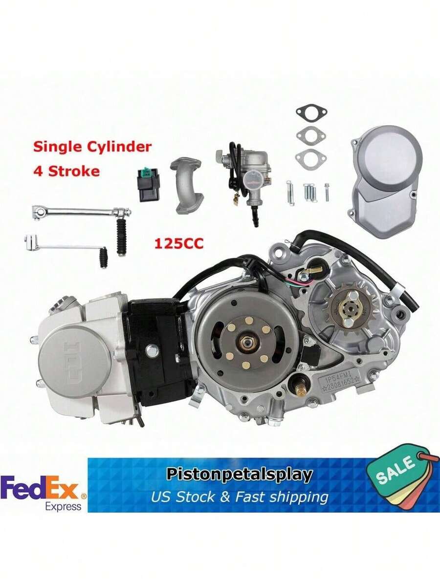 ZhdnBhnos LINSIE 125 CC 4 Stroke Start Engine Motorcycle Motocross Bike Motor For  4 Speed - The Best Gift/Present For Family&Friends Happy Christmas - 1 - View 1