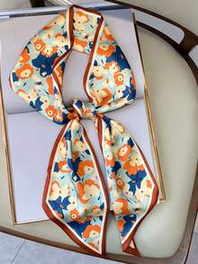 1 件女士马车印花时尚风格真丝围巾头巾、发带、头带非常适合装扮您的外观 - 彩色 - 查看 2