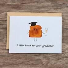 1PC,Funny Graduation Card, Graduation Card For Him And Her, Graduation Pun Card, A Little Toast To Your Graduation